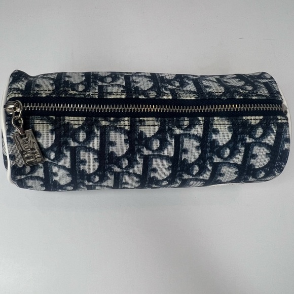 Christian Dior Vintage Blue Trotter Monogram Toiletry Pouch/Makeup Bag| PRELOVED - Picture 8 of 13